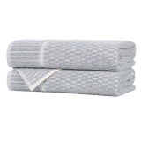 Cotton Blend Textured Checkered Bath Towel Set of 2 - Bath Towel by Superior Brand