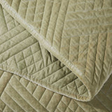 Karina Cotton Velvet Lightweight Geometric Quilt and Pillow Sham Set - Quilt Set by Superior Brand