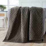Karina Cotton Velvet Lightweight Geometric Quilt and Pillow Sham Set - Quilt Set by Superior Brand