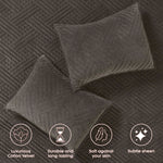 Karina Cotton Velvet Lightweight Geometric Quilt and Pillow Sham Set - Quilt Set by Superior Brand