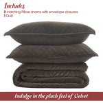 Karina Cotton Velvet Lightweight Geometric Quilt and Pillow Sham Set - Quilt Set by Superior Brand