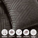 Karina Cotton Velvet Lightweight Geometric Quilt and Pillow Sham Set - Quilt Set by Superior Brand