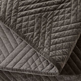 Karina Cotton Velvet Lightweight Geometric Quilt and Pillow Sham Set - Quilt Set by Superior Brand