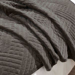 Karina Cotton Velvet Lightweight Geometric Quilt and Pillow Sham Set - Quilt Set by Superior Brand