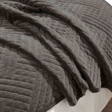 Karina Cotton Velvet Lightweight Geometric Quilt and Pillow Sham Set - Quilt Set by Superior Brand