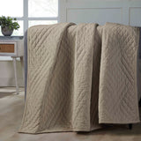 Karina Cotton Velvet Lightweight Geometric Quilt and Pillow Sham Set - Quilt Set by Superior Brand