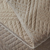 Karina Cotton Velvet Lightweight Geometric Quilt and Pillow Sham Set - Quilt Set by Superior Brand