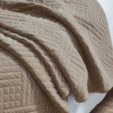 Karina Cotton Velvet Lightweight Geometric Quilt and Pillow Sham Set - Quilt Set by Superior Brand