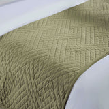 Karina Cotton Velvet Lightweight Geometric Quilt and Pillow Sham Set - Quilt Set by Superior Brand