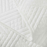 Karina Cotton Velvet Lightweight Geometric Quilt and Pillow Sham Set - Quilt Set by Superior Brand