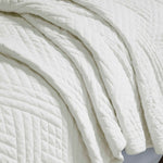 Karina Cotton Velvet Lightweight Geometric Quilt and Pillow Sham Set - Quilt Set by Superior Brand