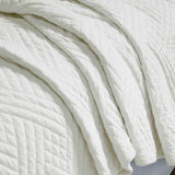 Karina Cotton Velvet Lightweight Geometric Quilt and Pillow Sham Set - Quilt Set by Superior Brand