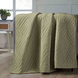 Karina Cotton Velvet Lightweight Geometric Quilt and Pillow Sham Set - Quilt Set by Superior Brand
