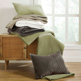 Karina Cotton Velvet Lightweight Geometric Quilt and Pillow Sham Set - Quilt Set by Superior Brand