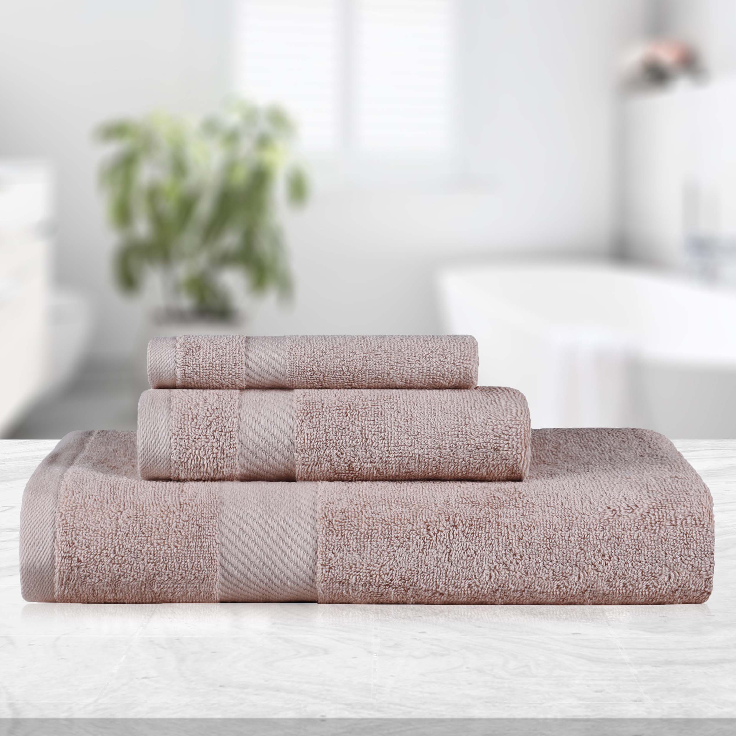 Egyptian Cotton Kendell Plush Towel Set 3 Piece - Egyptian Cotton Towel Set by Superior Brand
