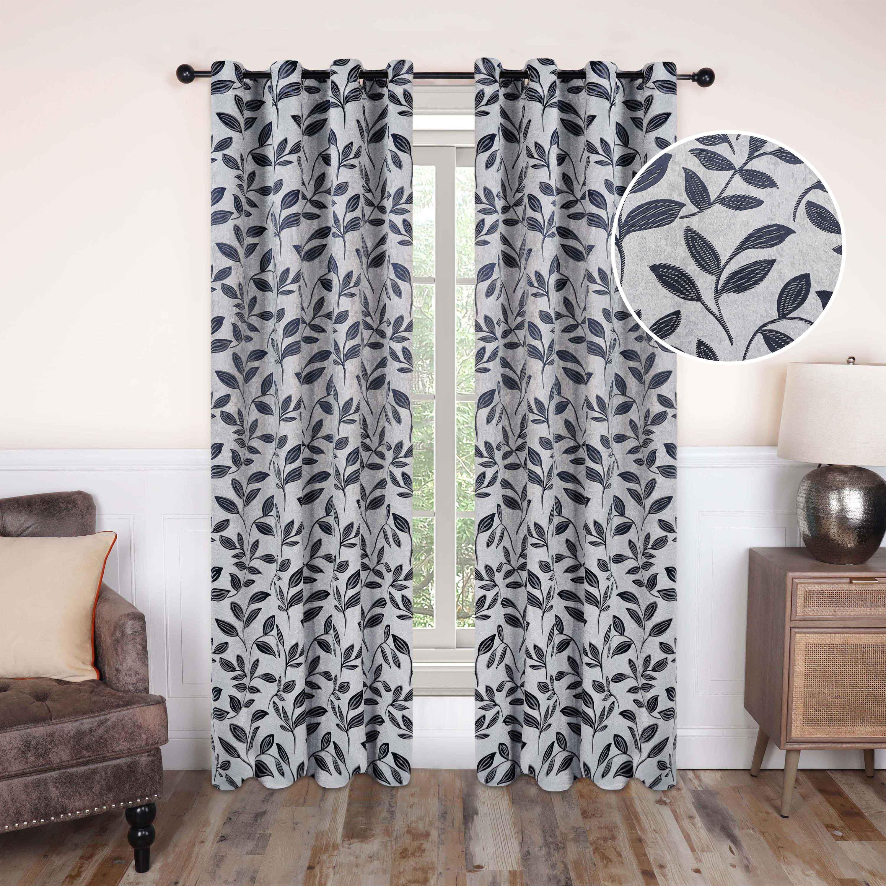 Leaves Machine Washable Room Darkening Blackout Curtains, Set of 2 - Blackout Curtains by Superior Brand