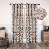 Leaves Machine Washable Room Darkening Blackout Curtains, Set of 2 - Blackout Curtains by Superior Brand