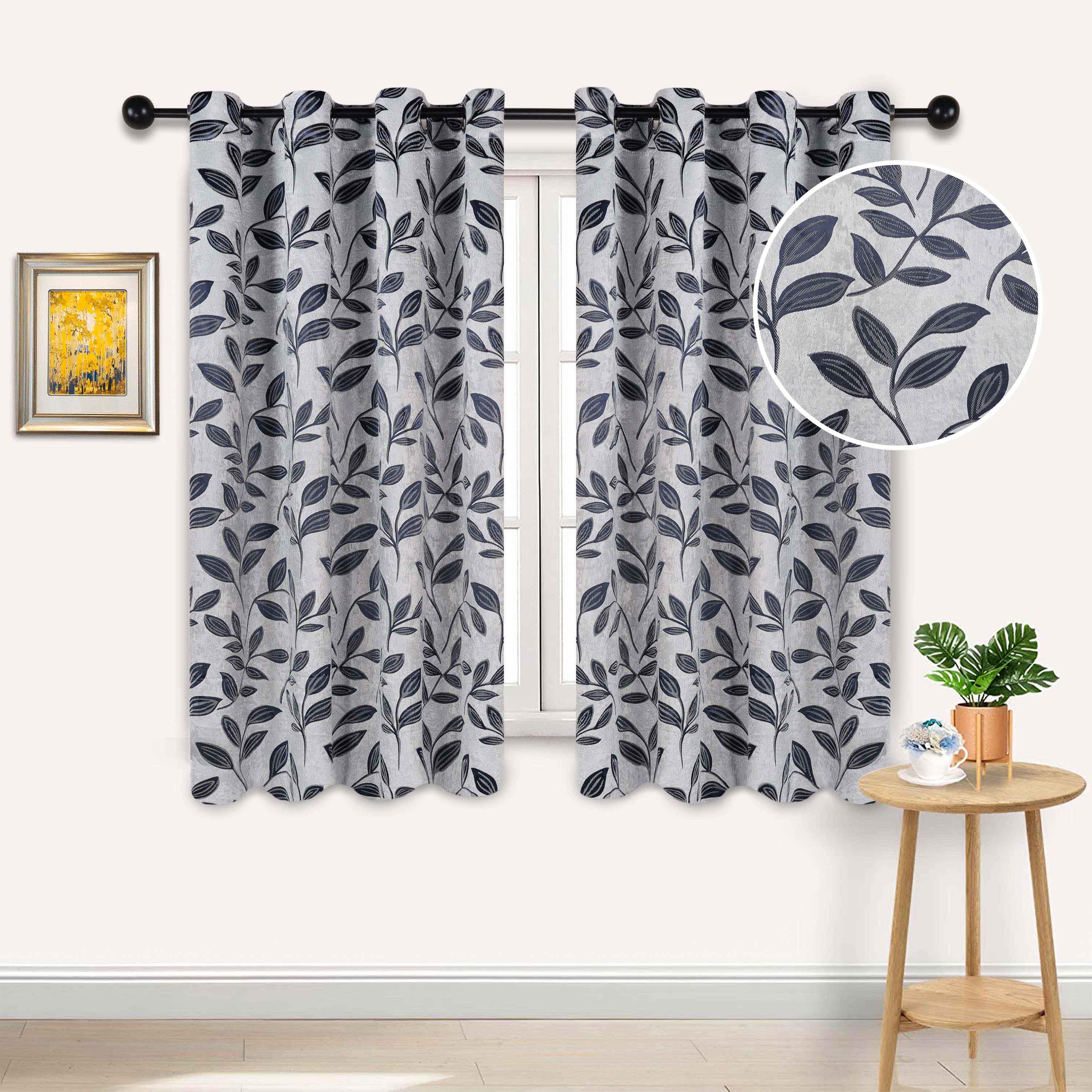 Leaves Machine Washable Room Darkening Blackout Curtains, Set of 2 - Blackout Curtains by Superior Brand