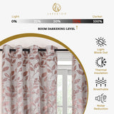 Leaves Machine Washable Room Darkening Blackout Curtains, Set of 2 - Blackout Curtains by Superior Brand
