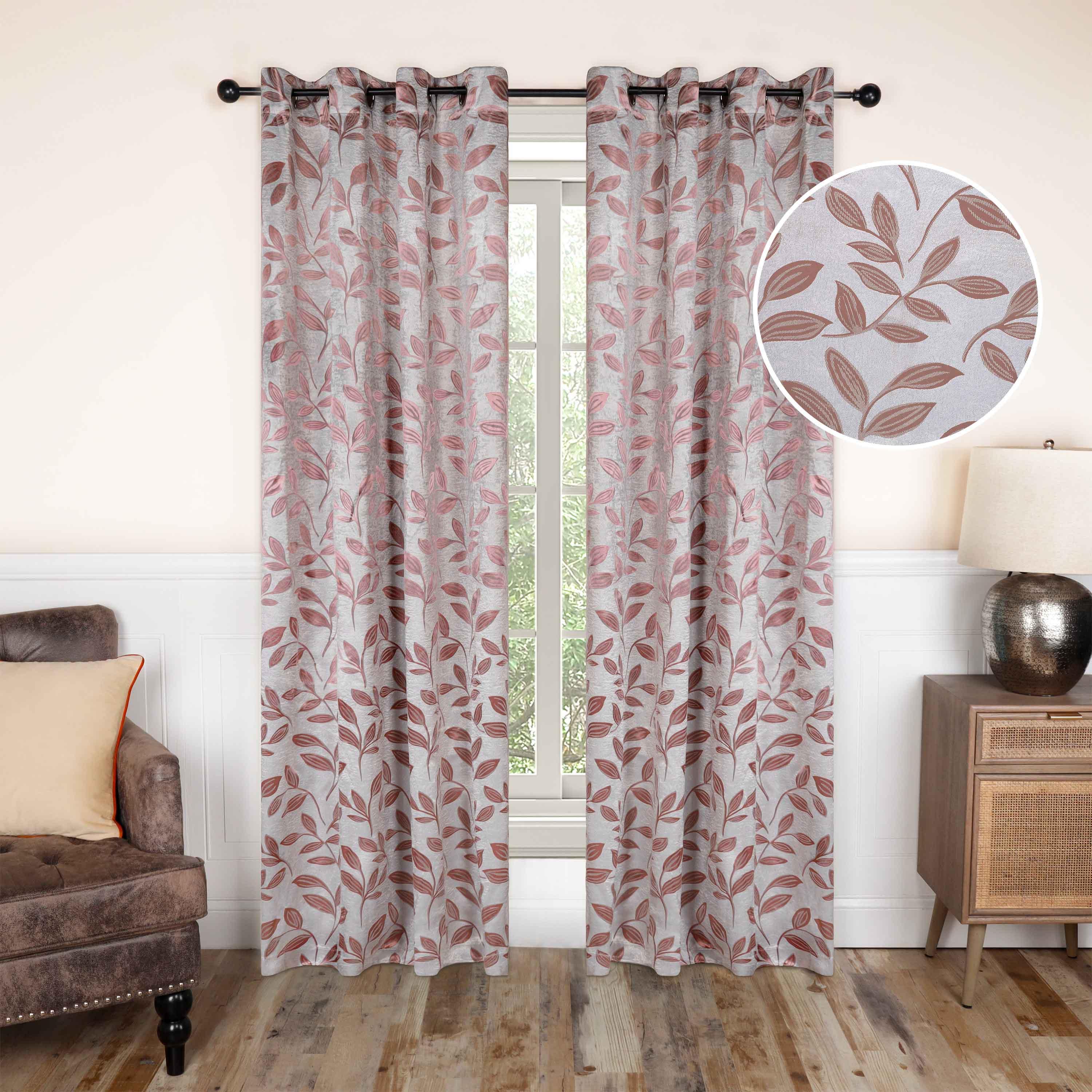 Leaves Machine Washable Room Darkening Blackout Curtains, Set of 2 - Blackout Curtains by Superior Brand