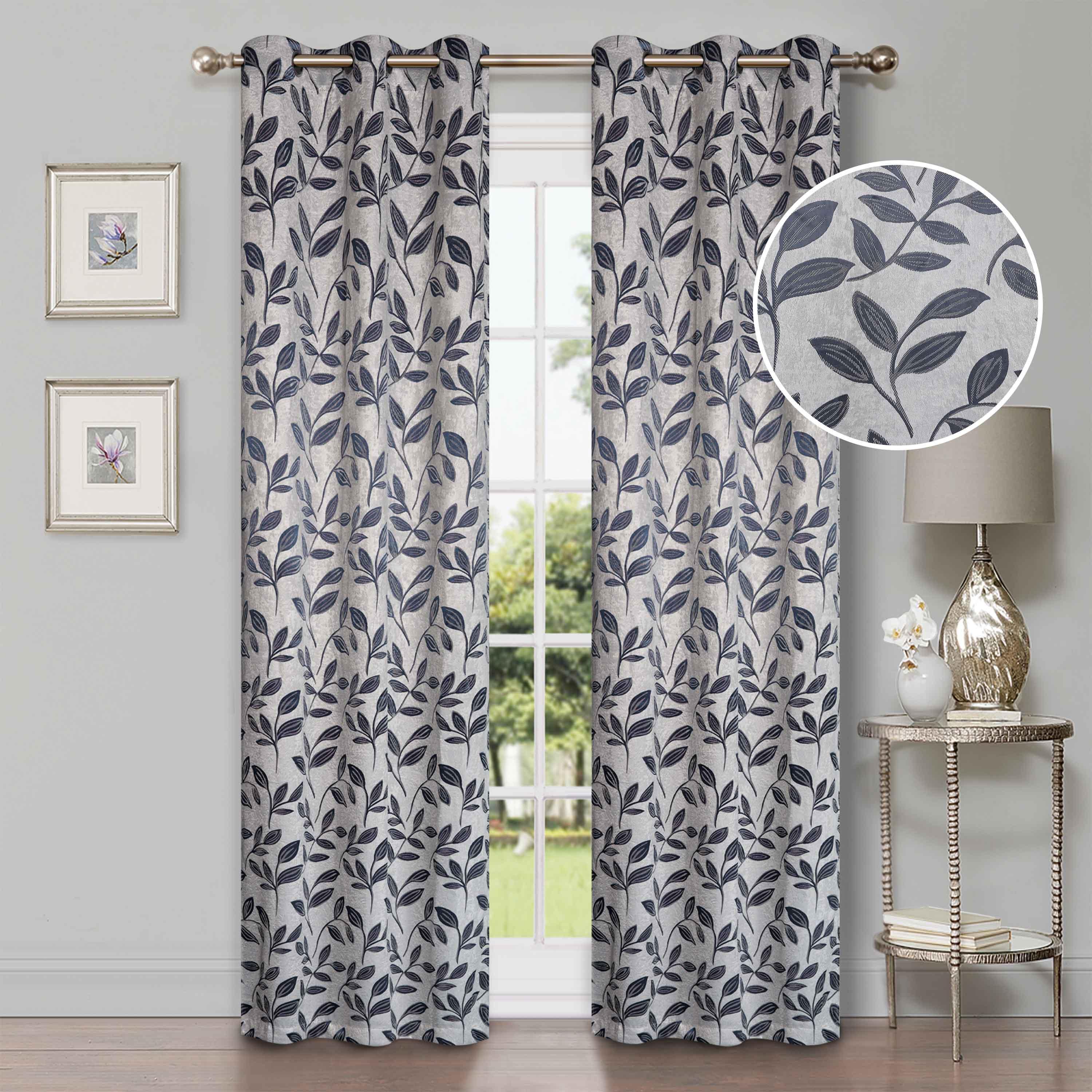 Leaves Machine Washable Room Darkening Blackout Curtains, Set of 2 - Blackout Curtains by Superior Brand