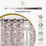 Leaves Machine Washable Room Darkening Blackout Curtains, Set of 2 - Blackout Curtains by Superior Brand