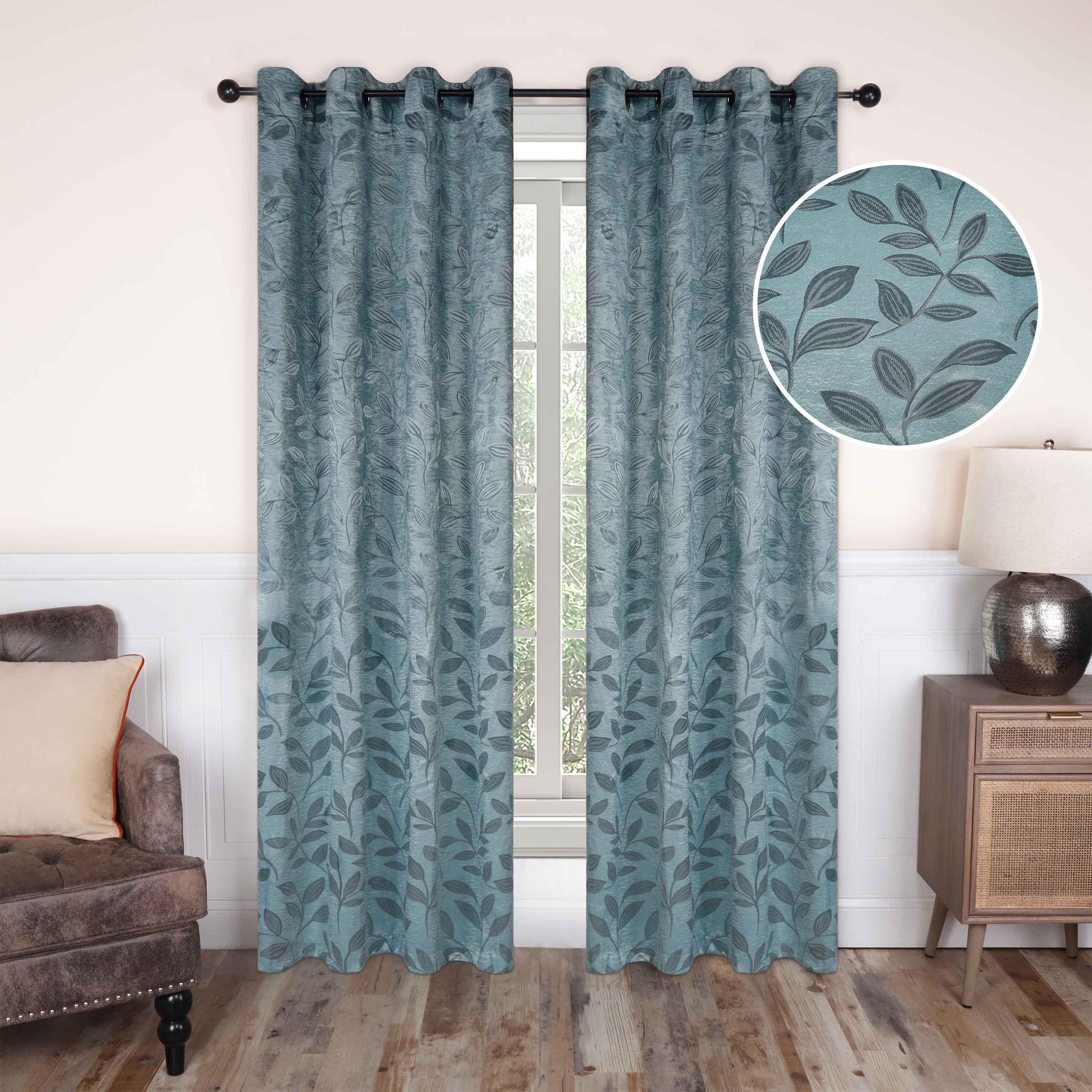 Leaves Machine Washable Room Darkening Blackout Curtains, Set of 2 - Blackout Curtains by Superior Brand