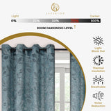 Leaves Machine Washable Room Darkening Blackout Curtains, Set of 2 - Blackout Curtains by Superior Brand