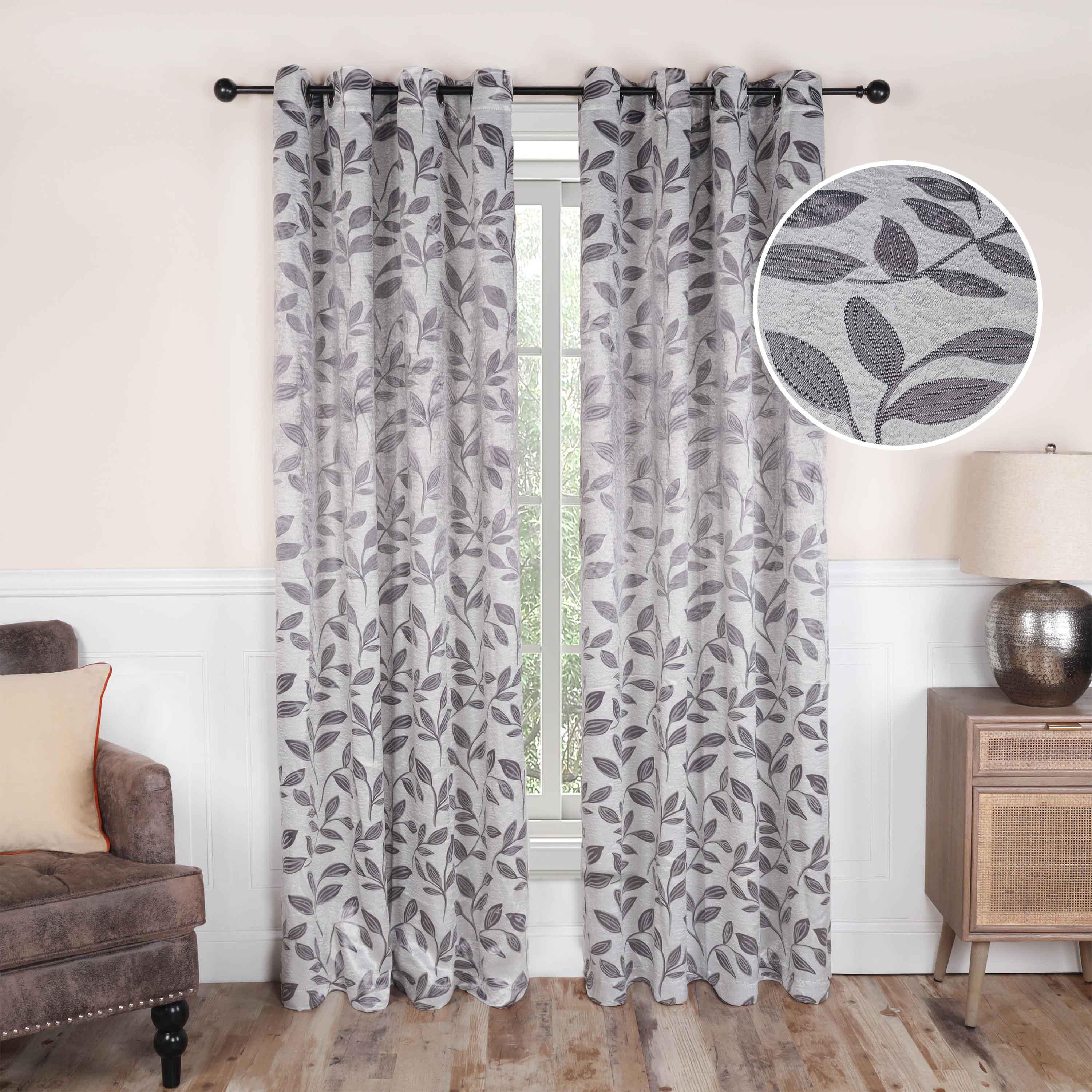 Leaves Machine Washable Room Darkening Blackout Curtains, Set of 2 - Blackout Curtains by Superior Brand