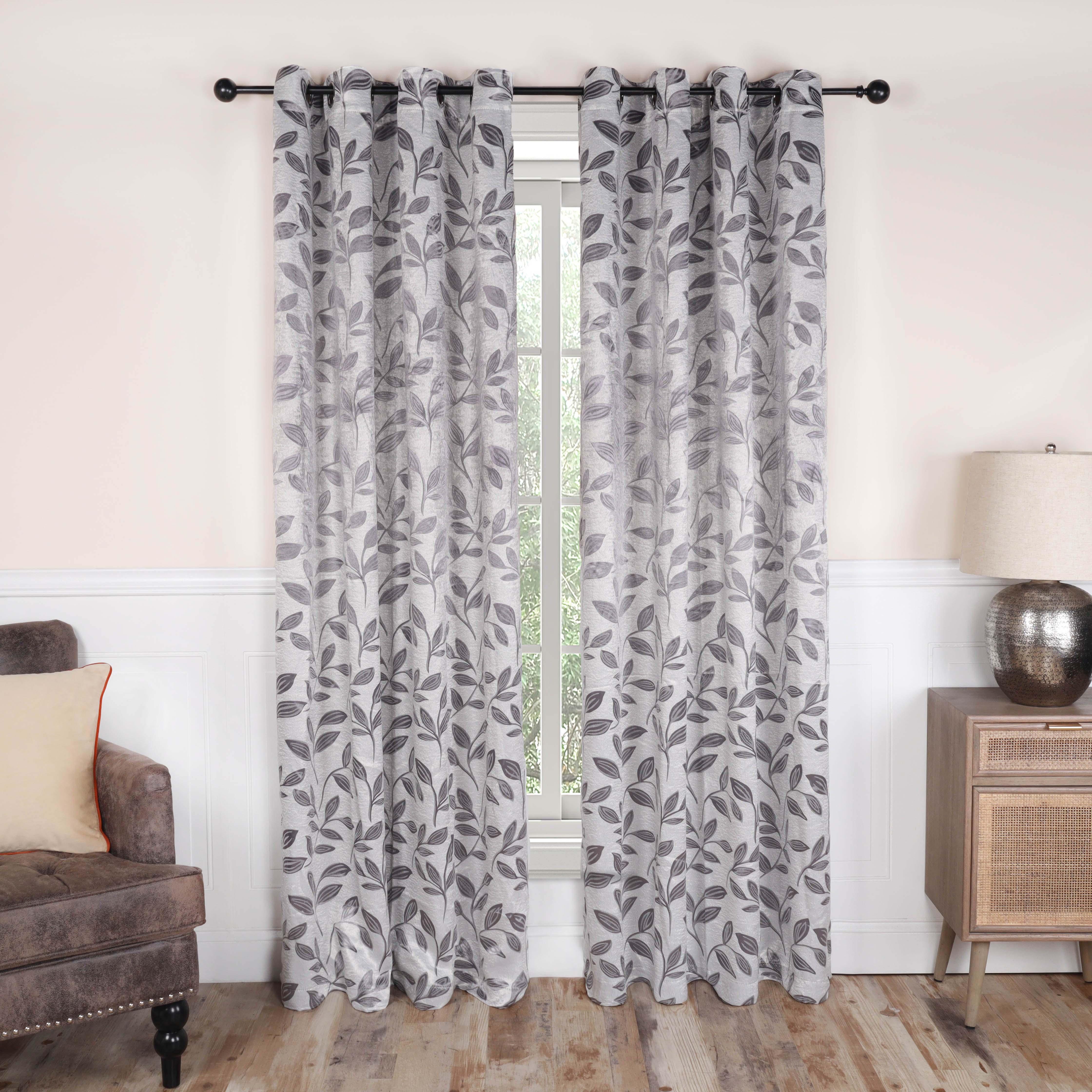 Leaves Machine Washable Room Darkening Blackout Curtains, Set of 2 - Blackout Curtains by Superior Brand