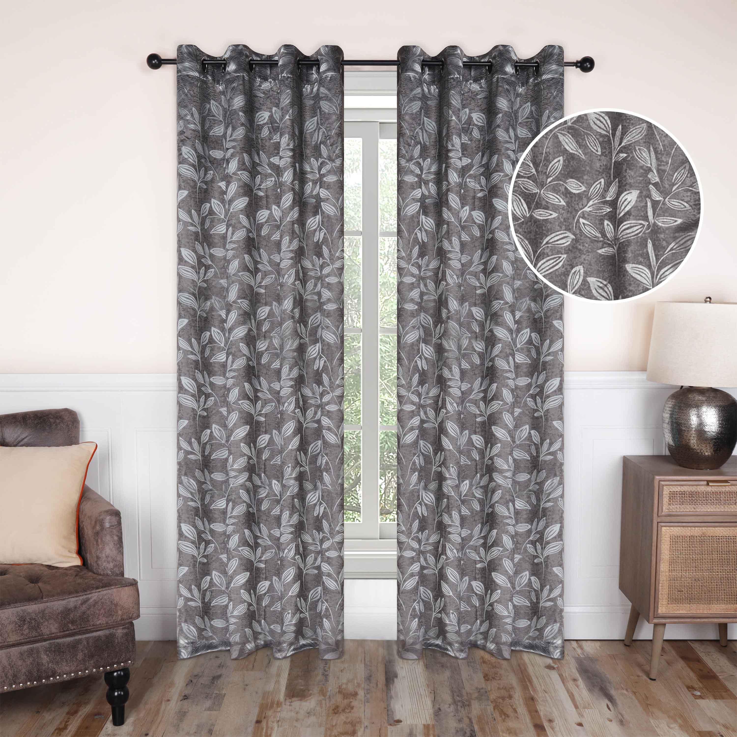 Leaves Machine Washable Room Darkening Blackout Curtains, Set of 2 - Blackout Curtains by Superior Brand