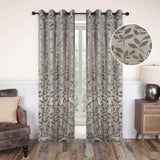 Leaves Machine Washable Room Darkening Blackout Curtains, Set of 2 - Blackout Curtains by Superior Brand