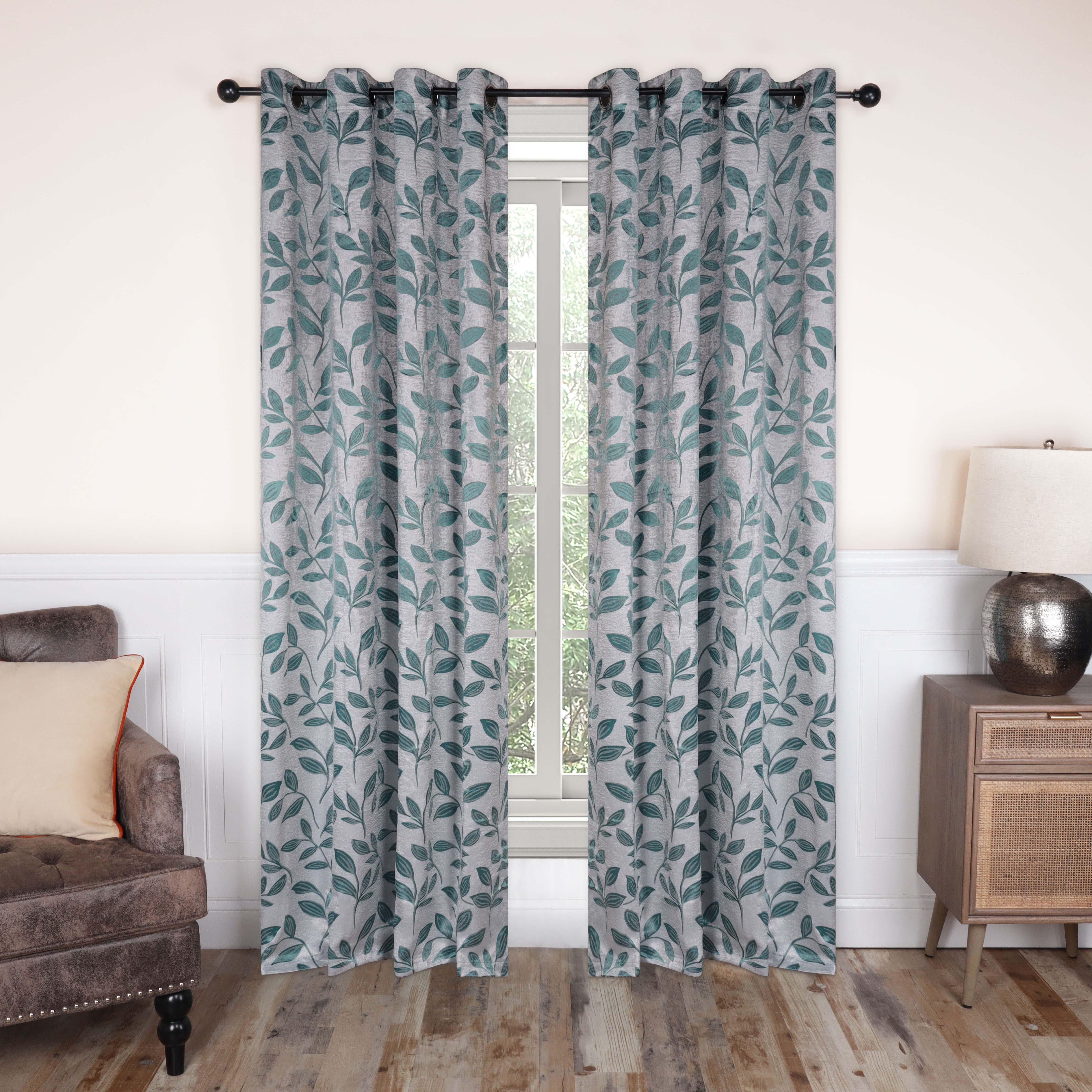 Leaves Machine Washable Room Darkening Blackout Curtains, Set of 2 - Blackout Curtains by Superior Brand