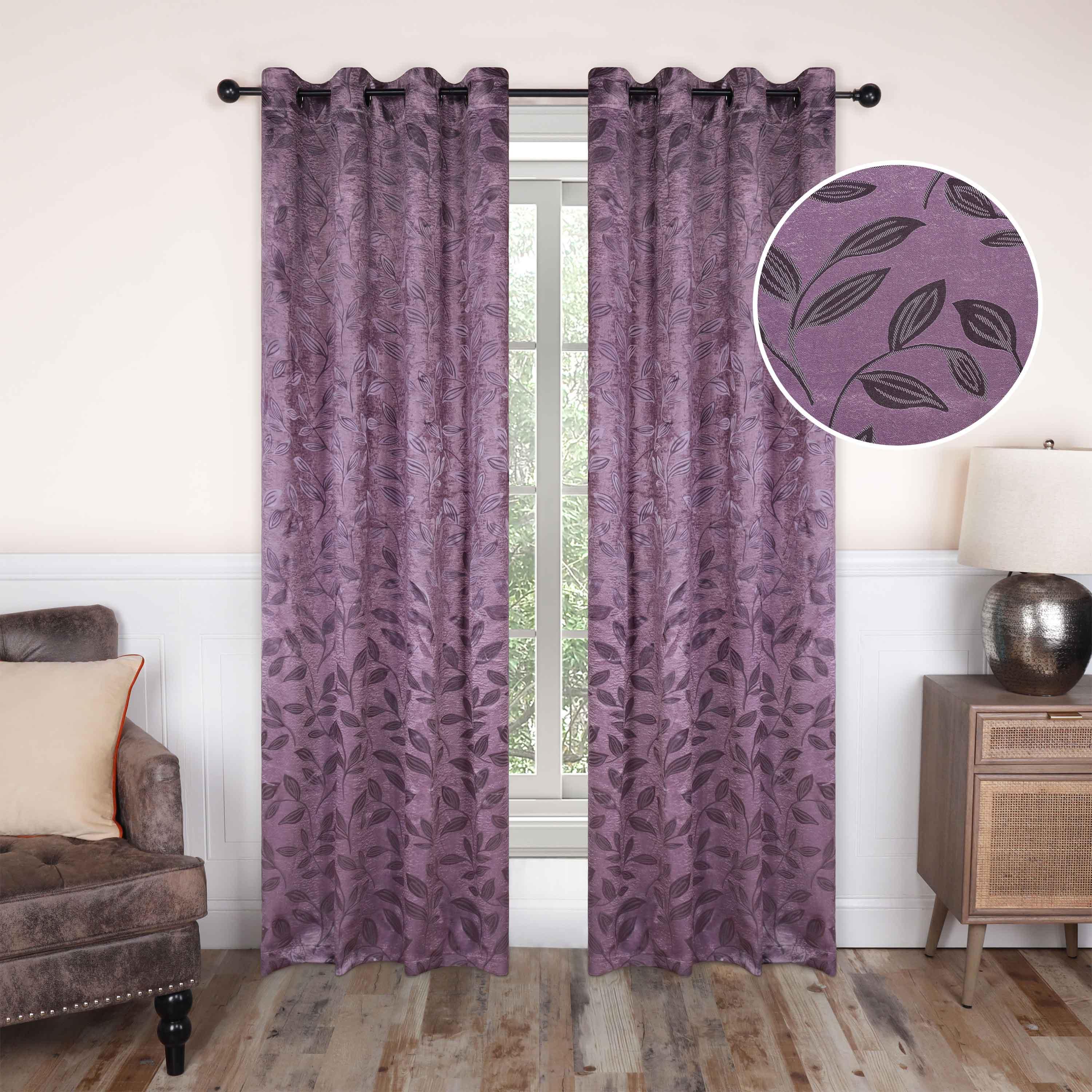 Leaves Machine Washable Room Darkening Blackout Curtains, Set of 2 - Blackout Curtains by Superior Brand