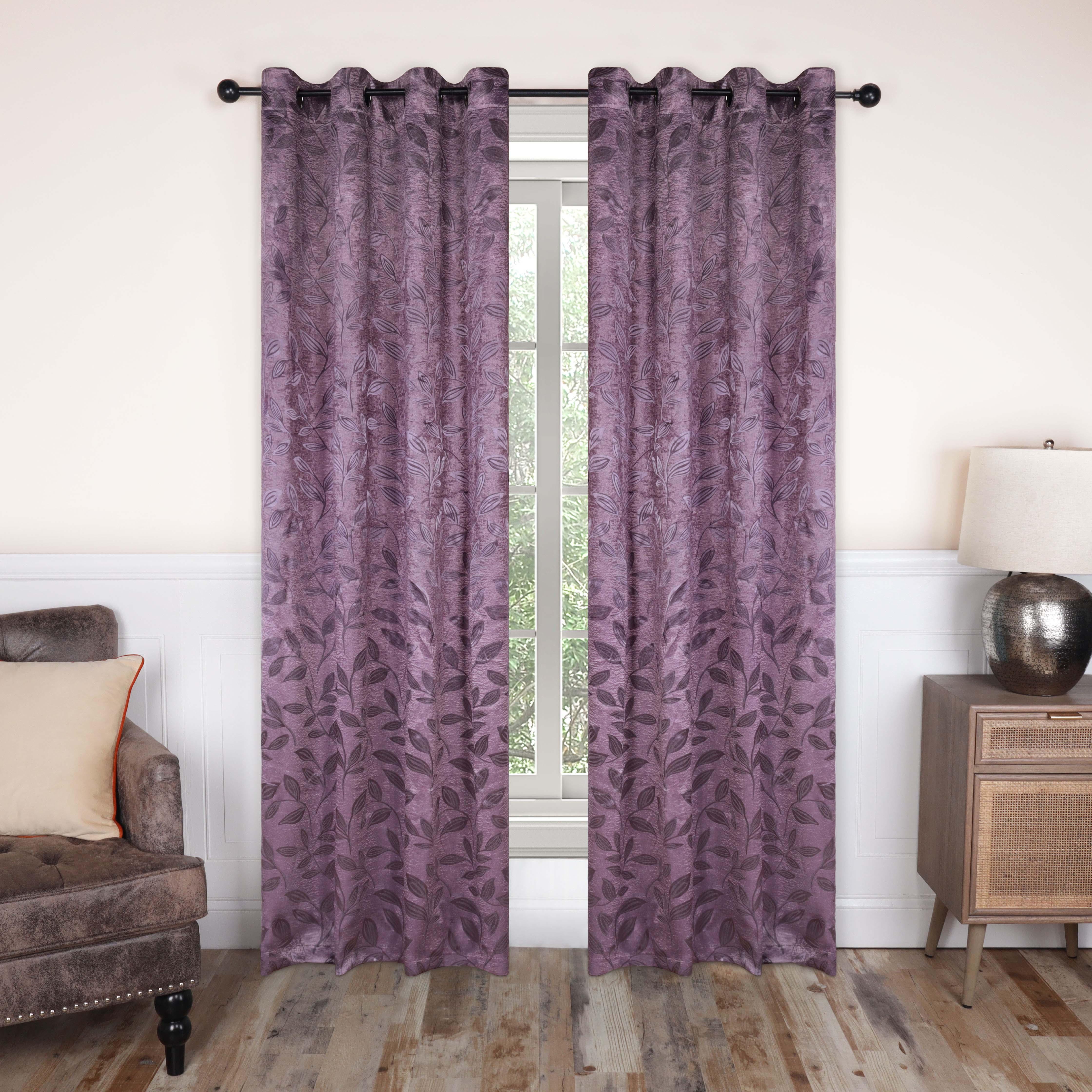 Leaves Machine Washable Room Darkening Blackout Curtains, Set of 2 - Blackout Curtains by Superior Brand