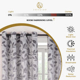Leaves Machine Washable Room Darkening Blackout Curtains, Set of 2 - Blackout Curtains by Superior Brand