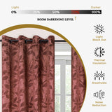 Leaves Machine Washable Room Darkening Blackout Curtains, Set of 2 - Blackout Curtains by Superior Brand