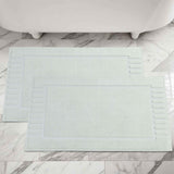 Leo Cotton Solid Modern Absorbent Heavy Washable Bath Mat Set of 2 - Bath Mats by Superior Brand
