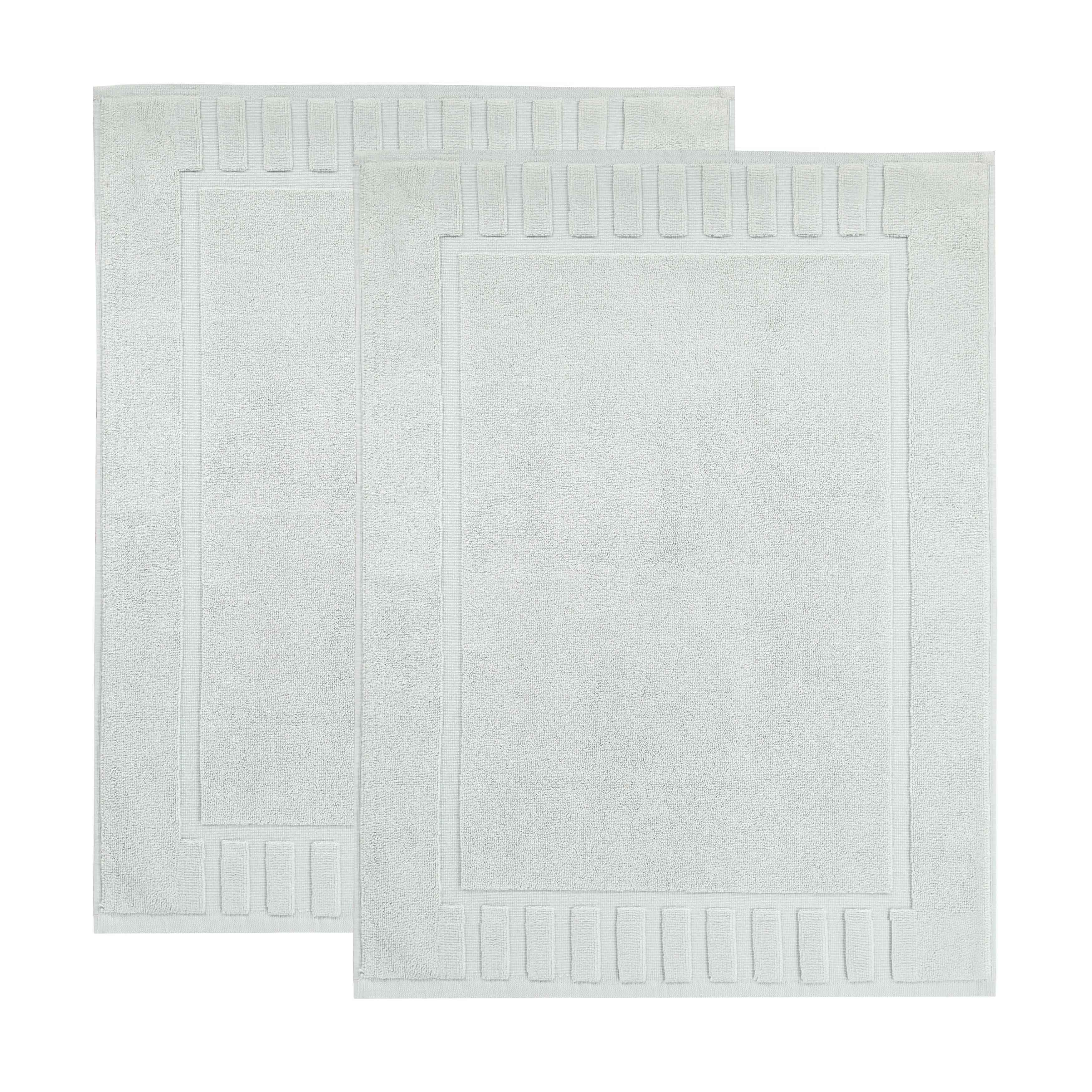 Leo Cotton Solid Modern Absorbent Heavy Washable Bath Mat Set of 2 - Bath Mats by Superior Brand