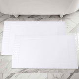 Leo Cotton Solid Modern Absorbent Heavy Washable Bath Mat Set of 2 - Bath Mats by Superior Brand