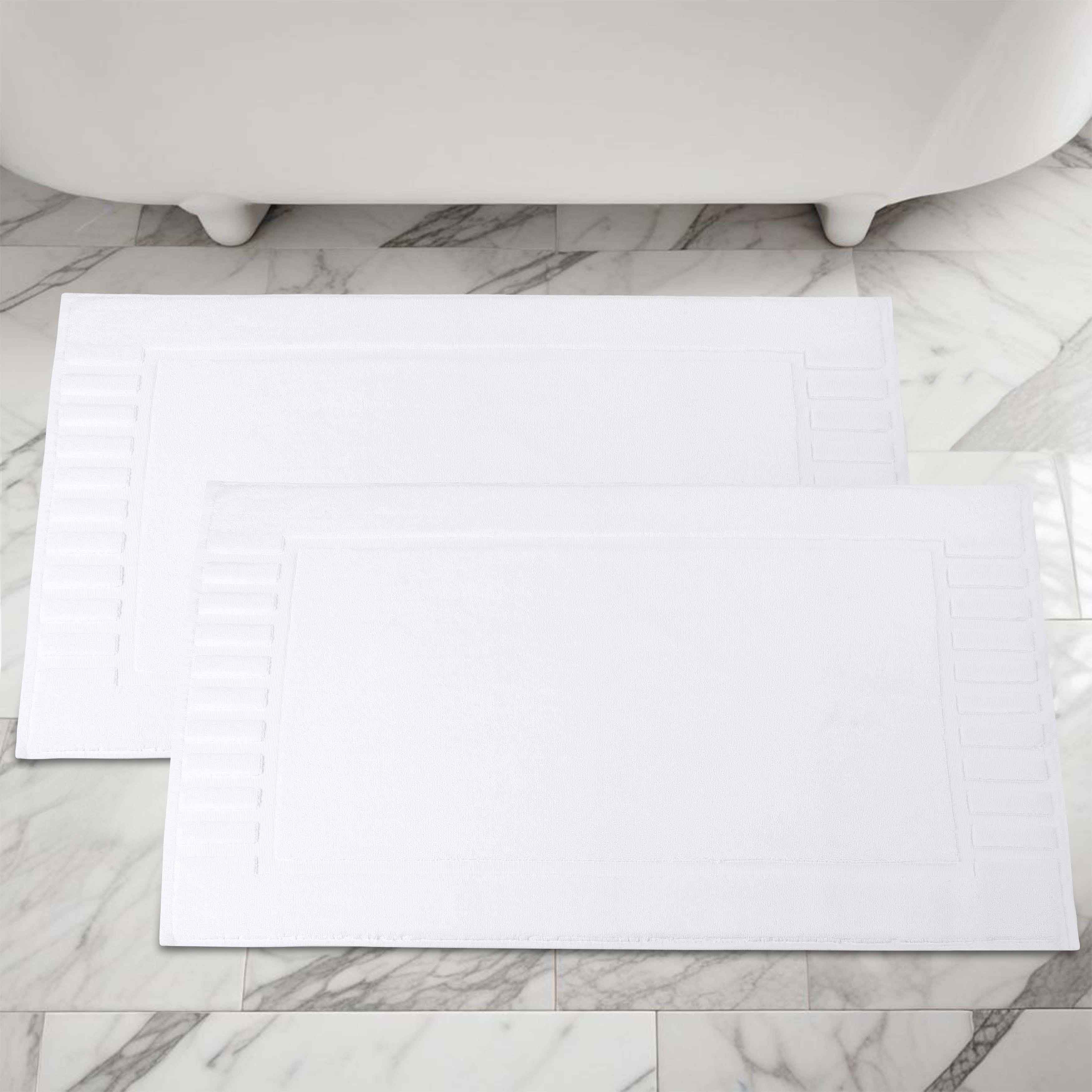 Leo Cotton Solid Modern Absorbent Heavy Washable Bath Mat Set of 2 - Bath Mats by Superior Brand