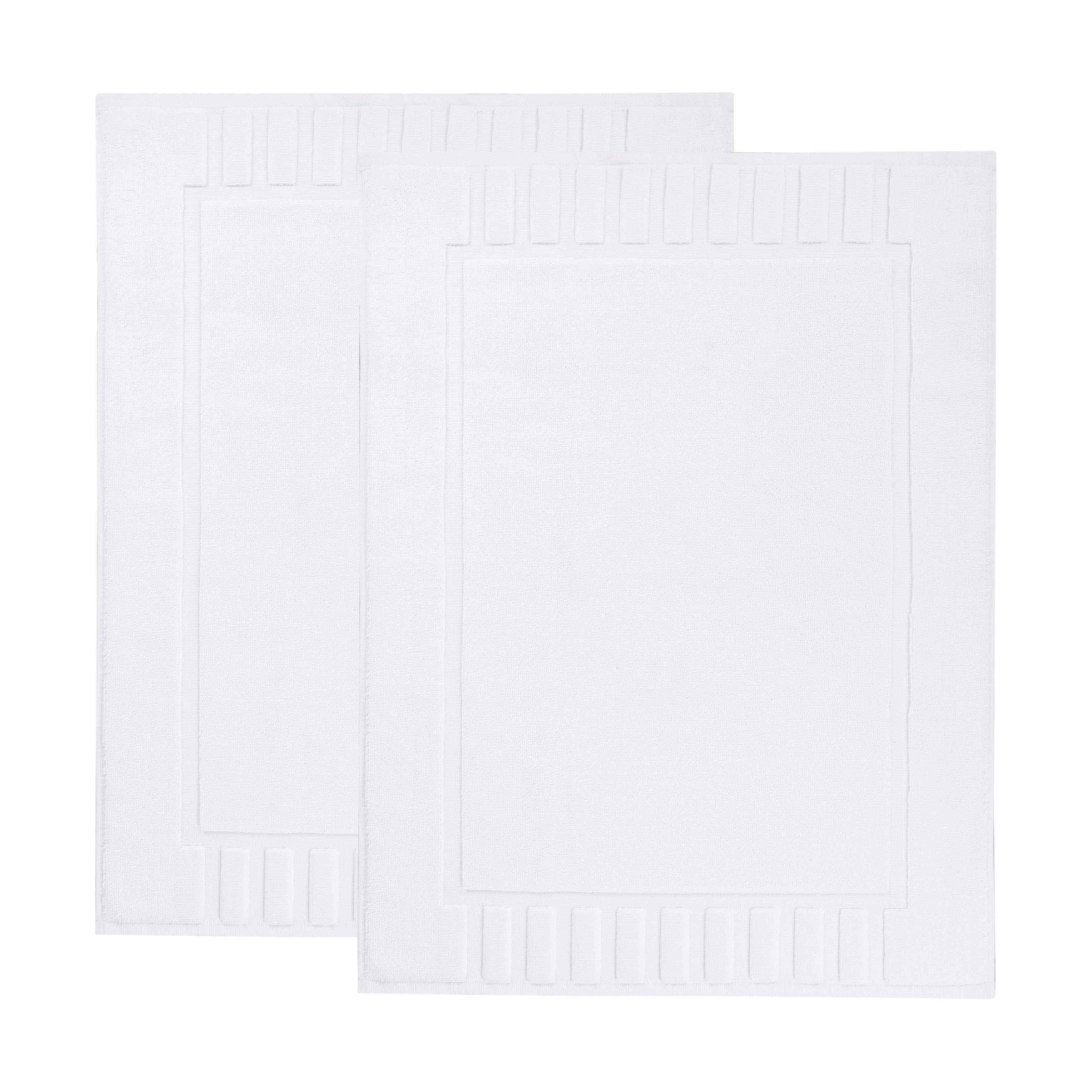 Leo Cotton Solid Modern Absorbent Heavy Washable Bath Mat Set of 2 - Bath Mats by Superior Brand