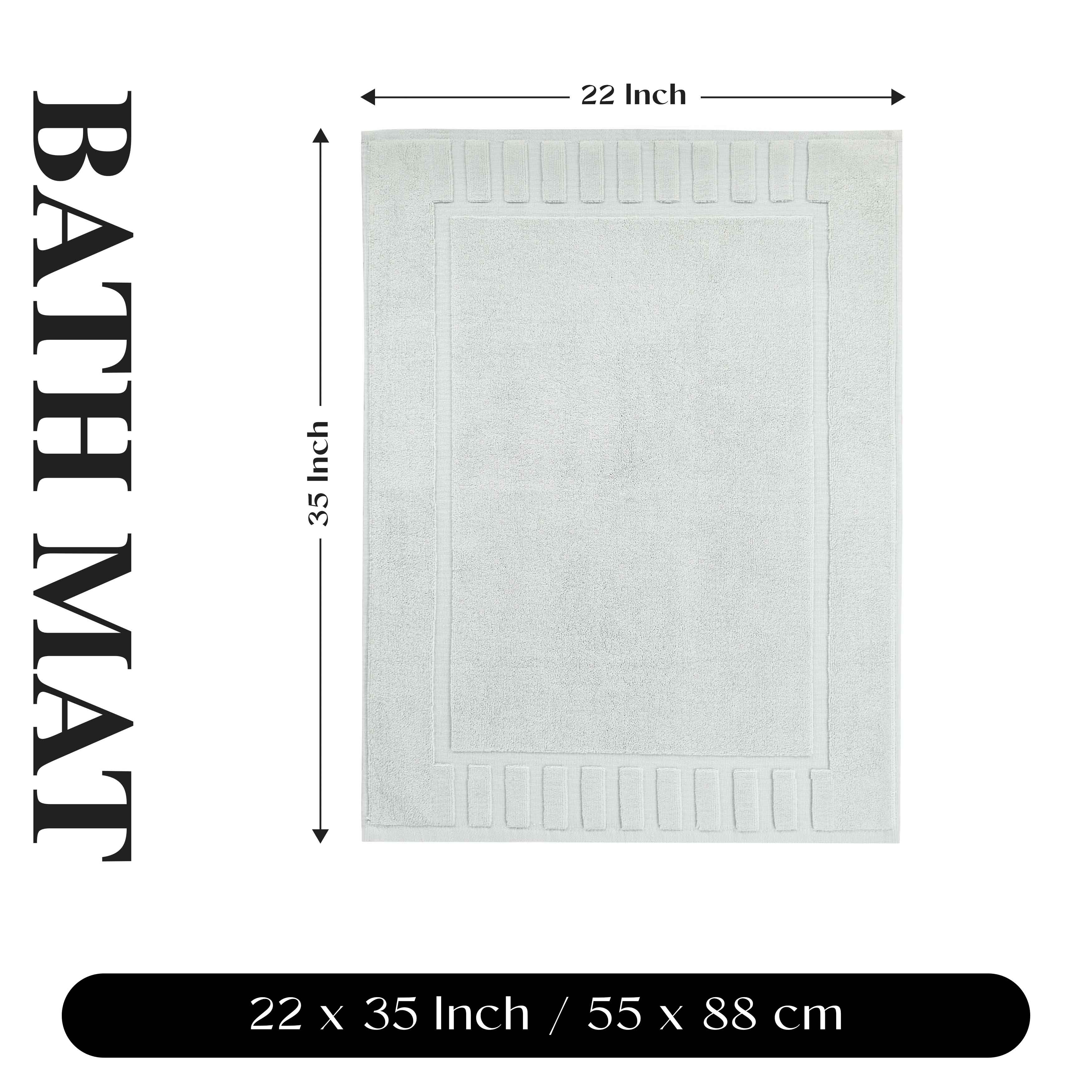 Leo Cotton Solid Modern Absorbent Heavy Washable Bath Mat Set of 2 - Bath Mats by Superior Brand