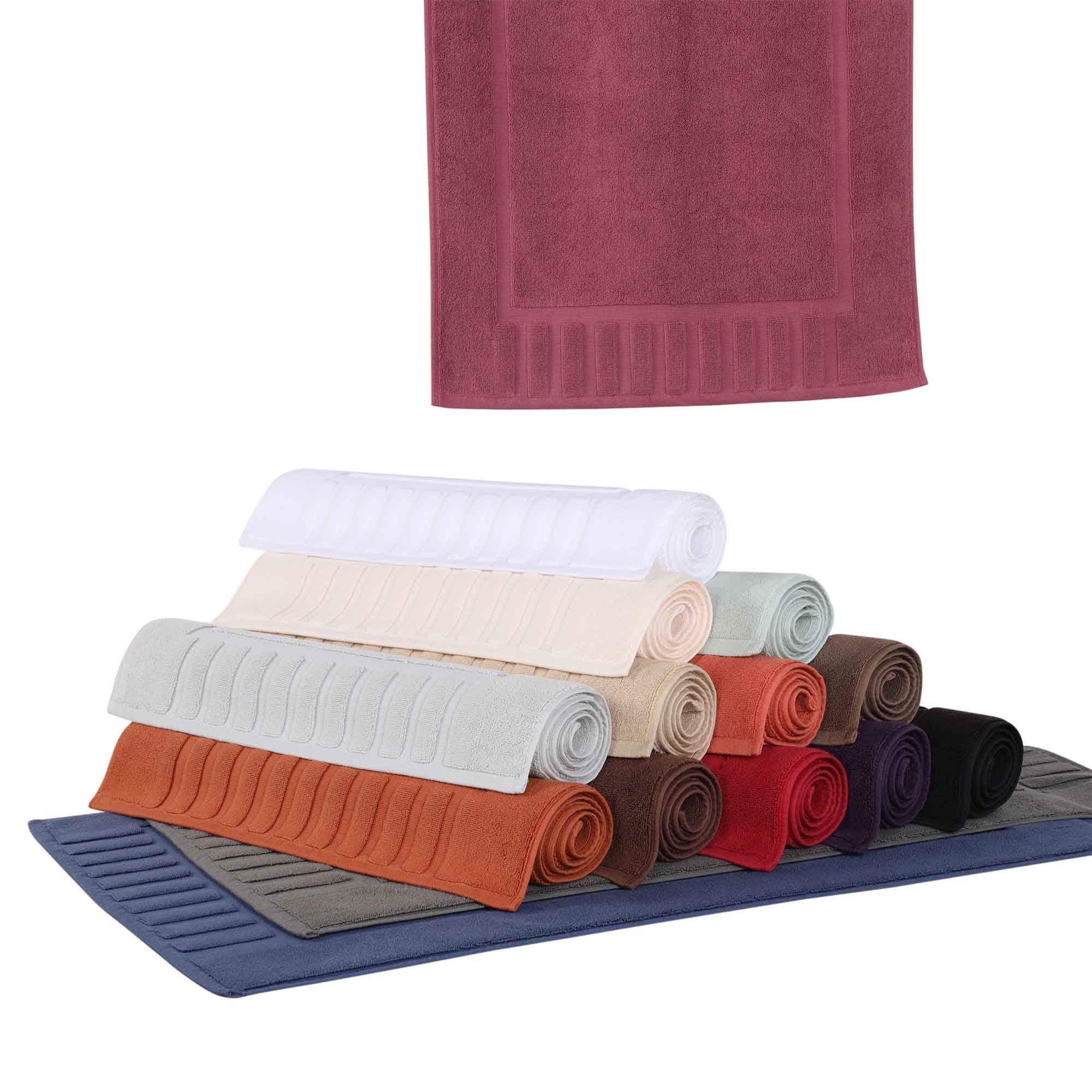 Leo Cotton Solid Modern Absorbent Heavy Washable Bath Mat Set of 2 - Bath Mats by Superior Brand