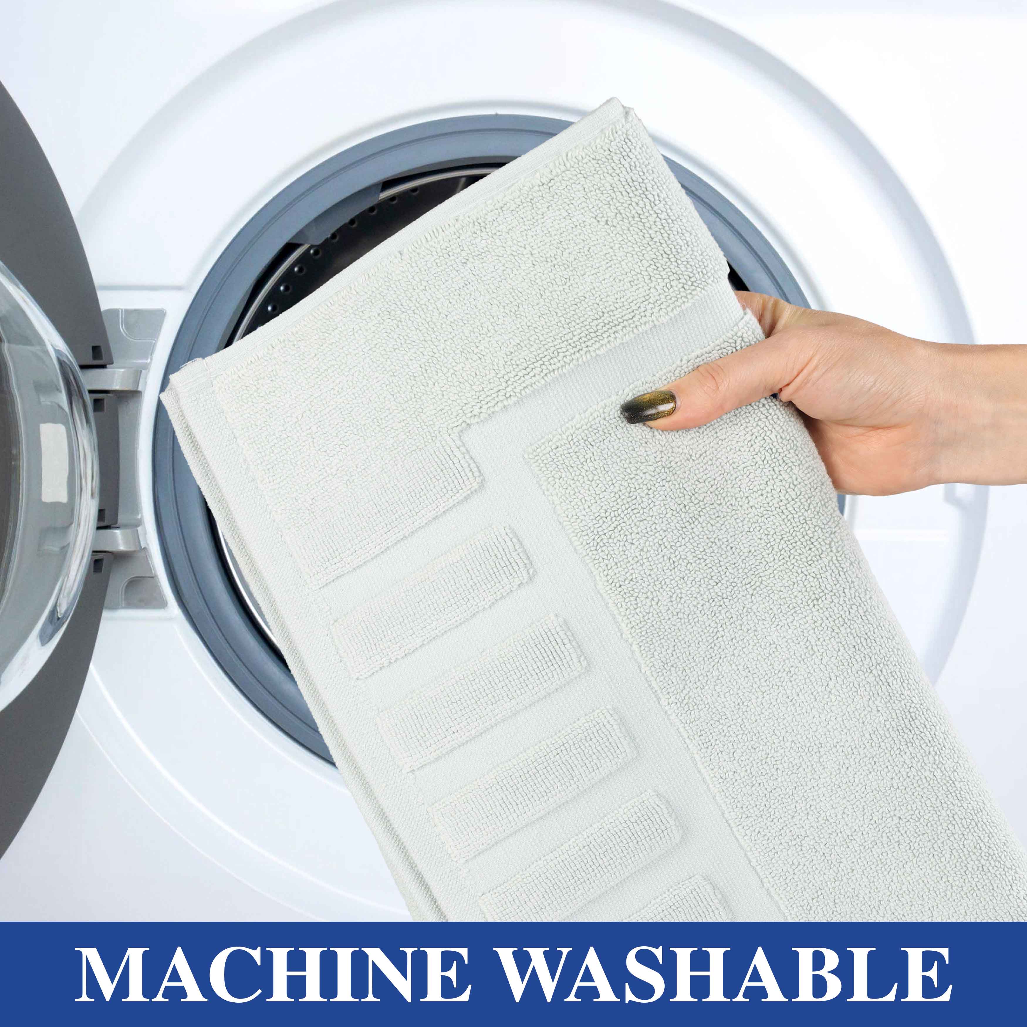 Leo Cotton Solid Modern Absorbent Heavy Washable Bath Mat Set of 2 - Bath Mats by Superior Brand