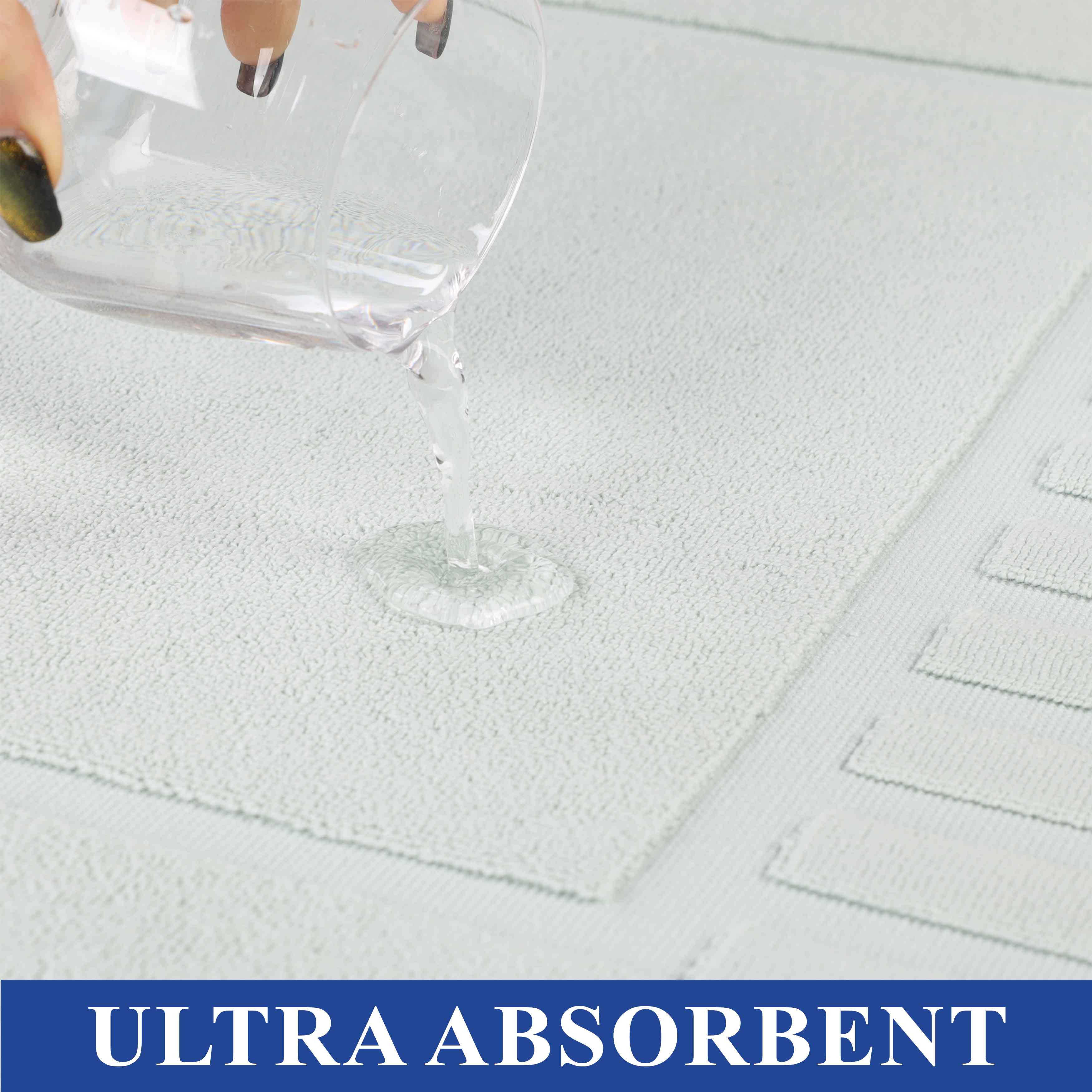 Leo Cotton Solid Modern Absorbent Heavy Washable Bath Mat Set of 2 - Bath Mats by Superior Brand