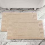 Leo Cotton Solid Modern Absorbent Heavy Washable Bath Mat Set of 2 - Bath Mats by Superior Brand