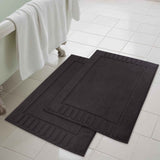 Leo Cotton Solid Modern Absorbent Heavy Washable Bath Mat Set of 2 - Bath Mats by Superior Brand