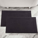 Leo Cotton Solid Modern Absorbent Heavy Washable Bath Mat Set of 2 - Bath Mats by Superior Brand