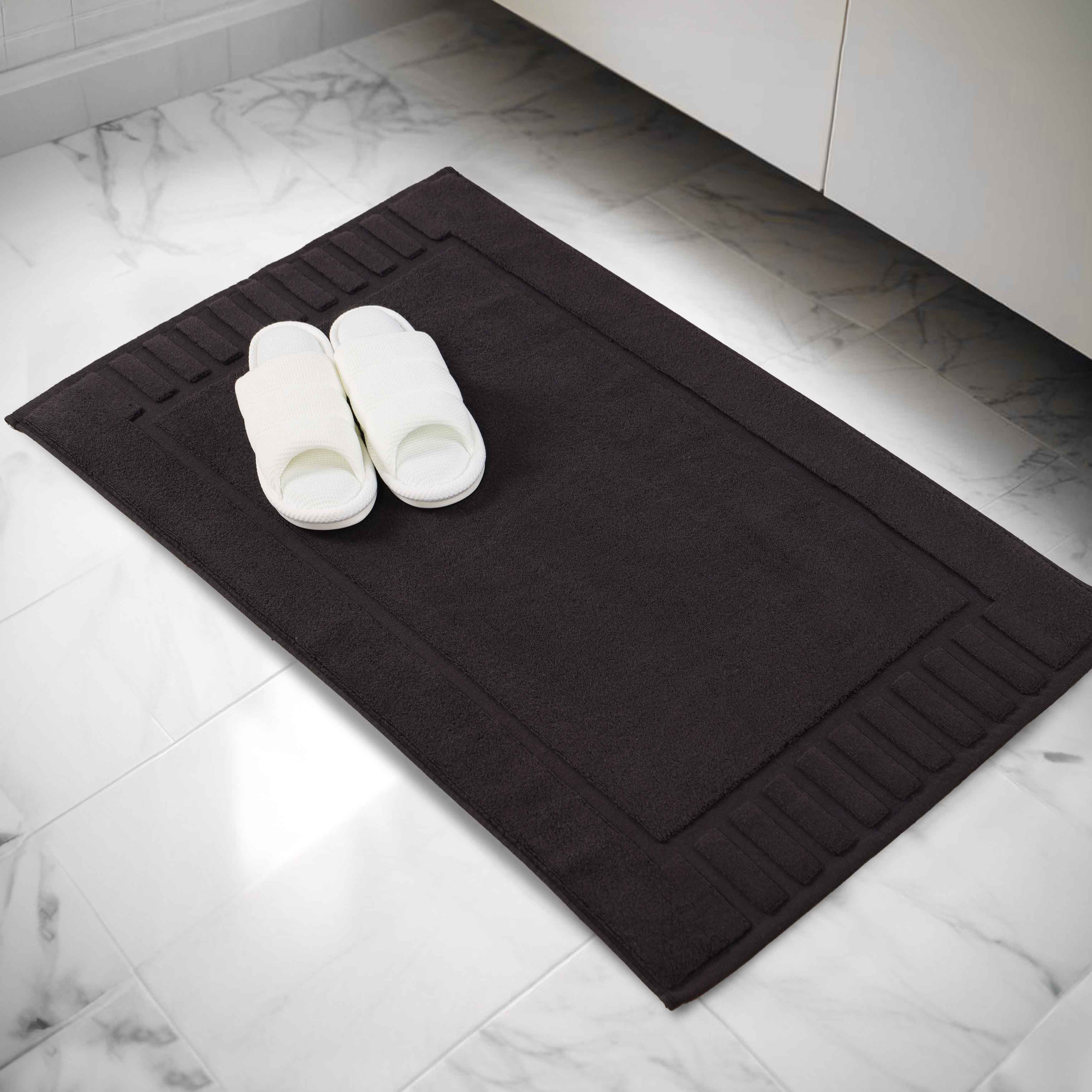 Leo Cotton Solid Modern Absorbent Heavy Washable Bath Mat Set of 2 - Bath Mats by Superior Brand